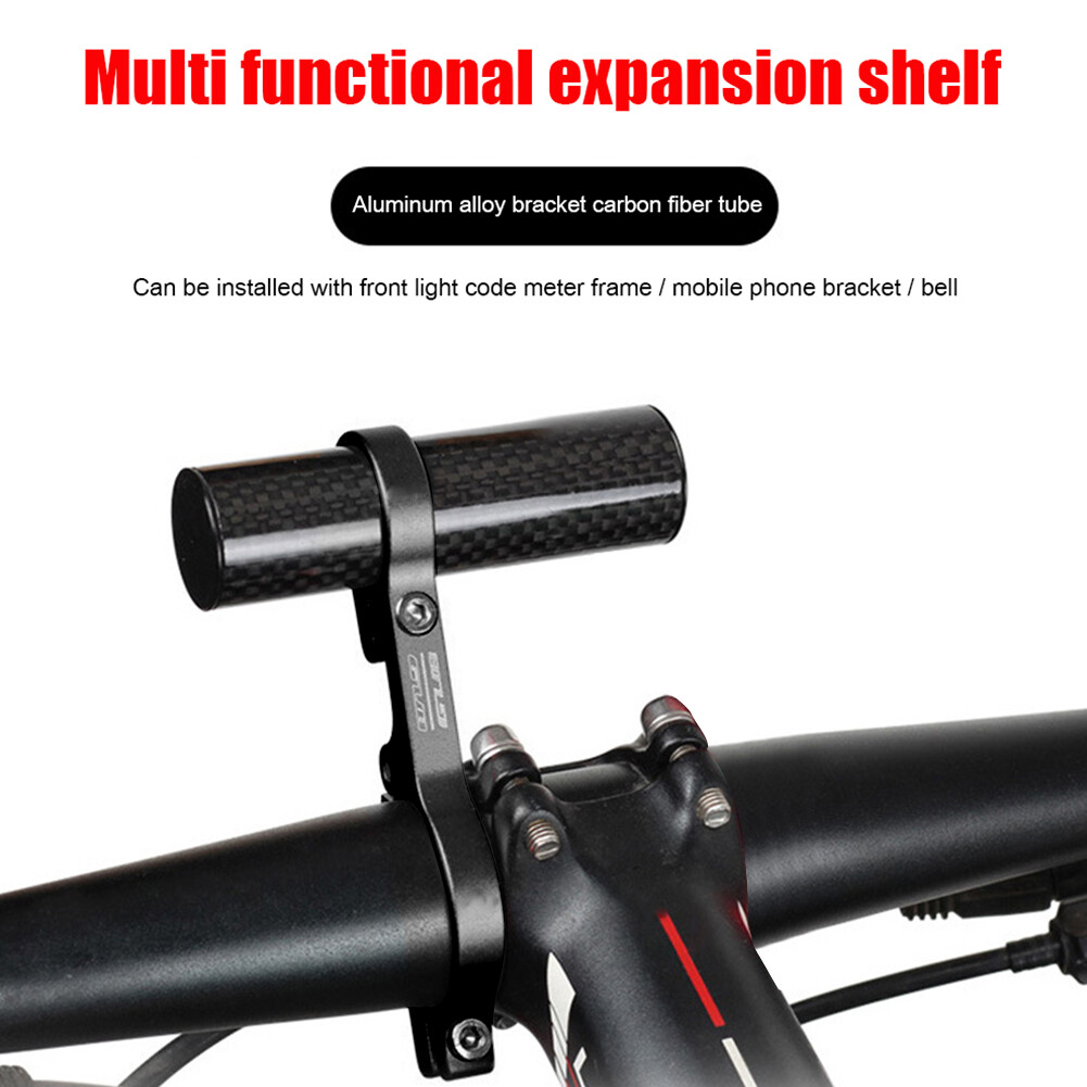 Carbon Tube Bicycle Handlebar Extender MTB Bike Headlight Bracket Holder