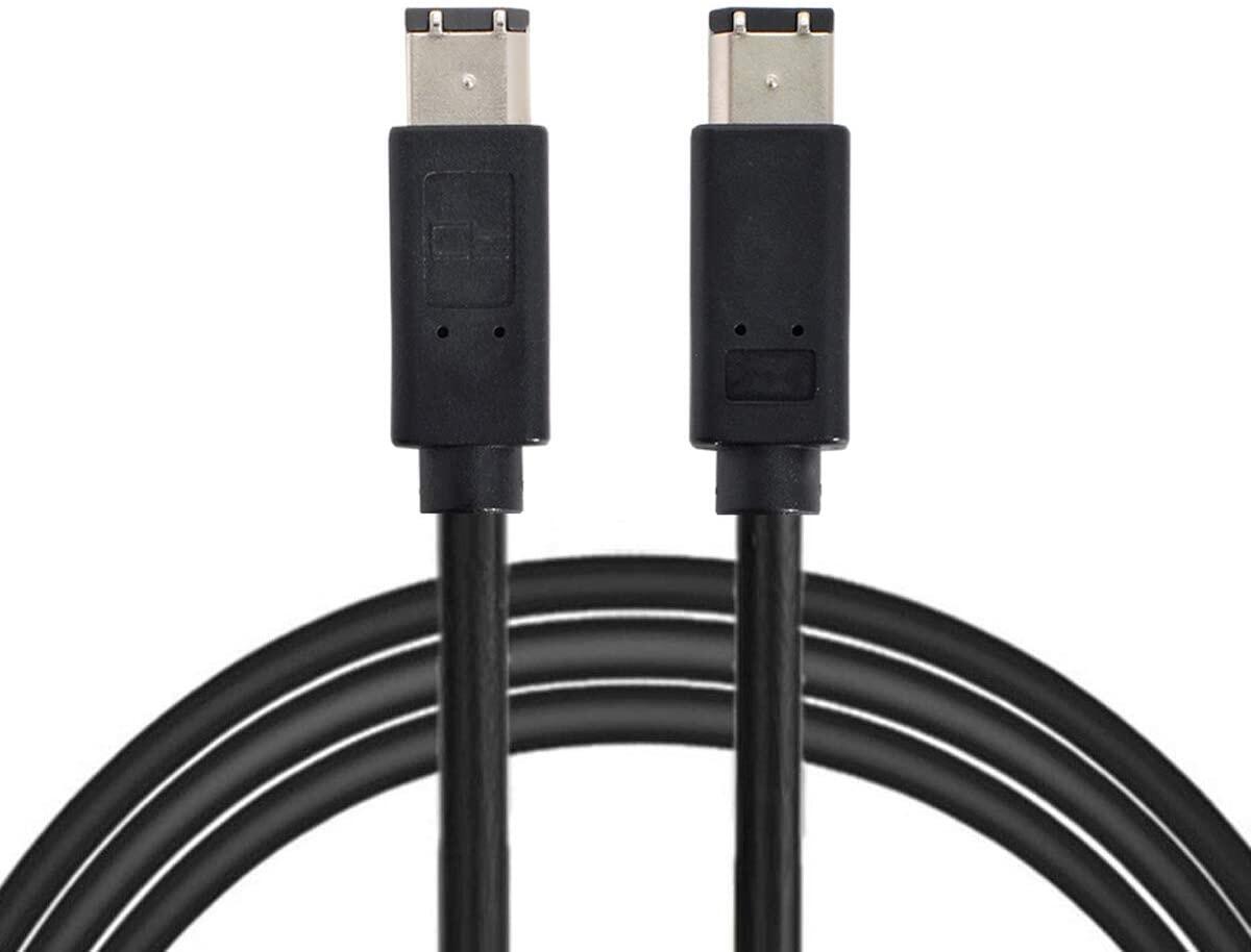 5ft 6 pin male to 6 pin male clear firewire 400/400 cable for ieee 1394 devices