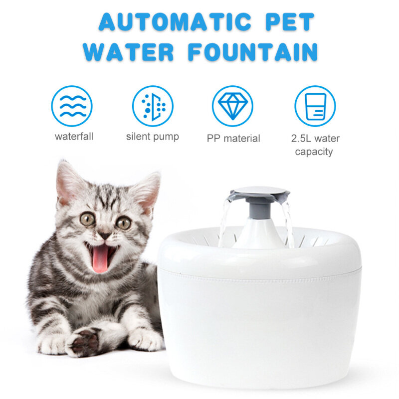 2.5L Đài Phun Nước Tự Động Hình Thú Im Lặng Uống Vòi Nước Điện Tử Bát Ăn Cho Chó Mèo Nhiều Vật Nuôi