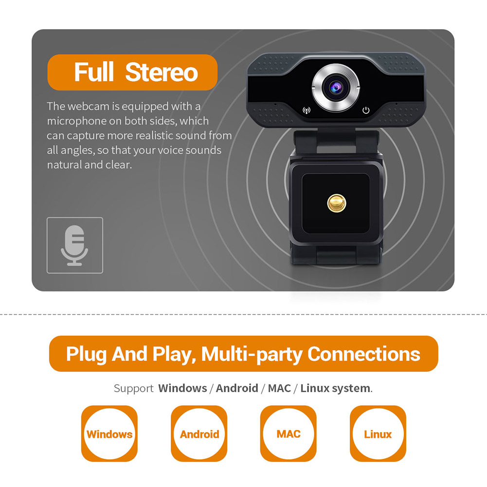 Webcam Camera Web HD 1080P Quay Video Cắm Và Phát USB Cho Máy Tính Xách Tay