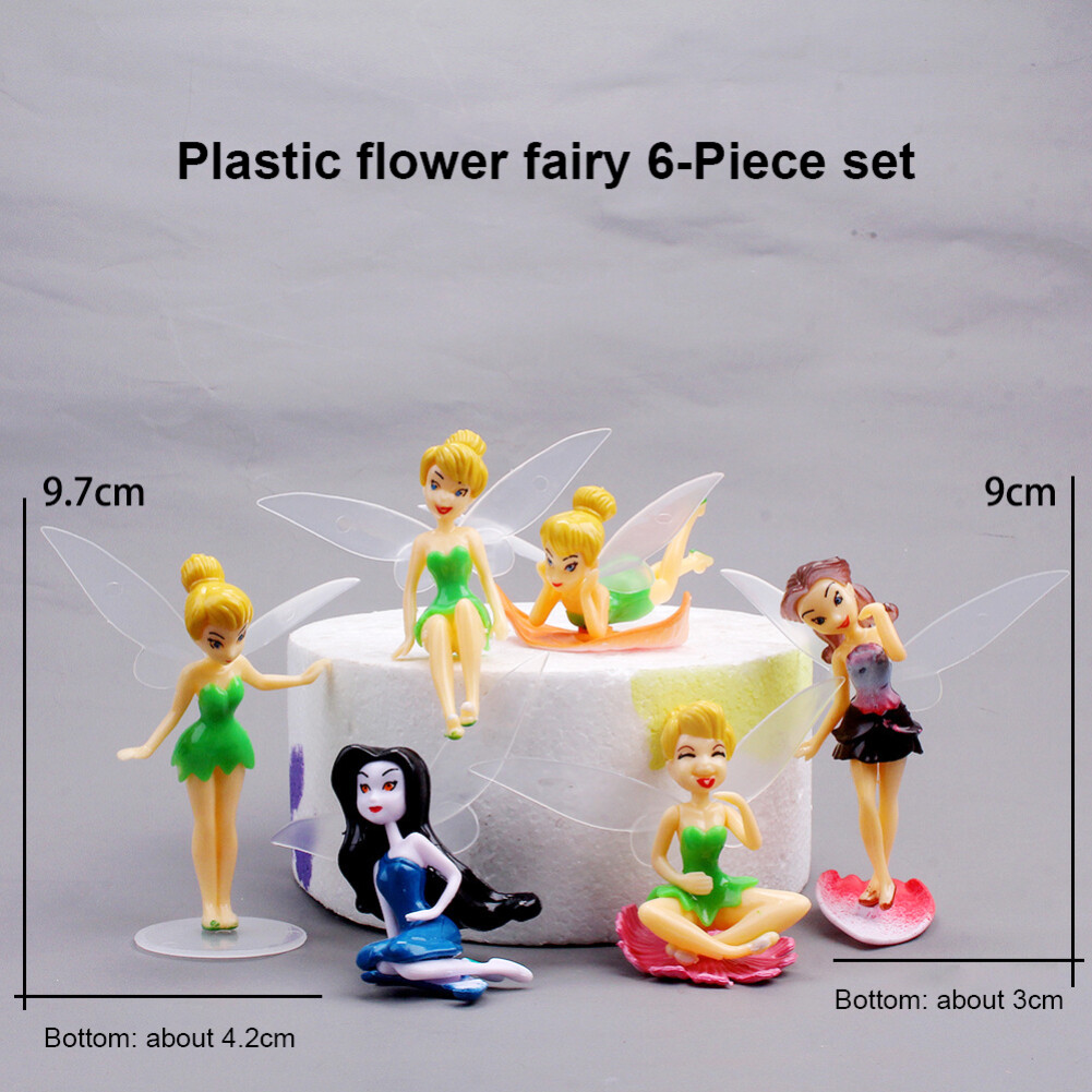 Cartoon 3D Fairy Princess Elf Girl Birthday Scene Cream Fondant Cake Decoration Ornaments Baking Mold DIY Mousse Cake Chocolate Pastry Baking Decoration Accessories