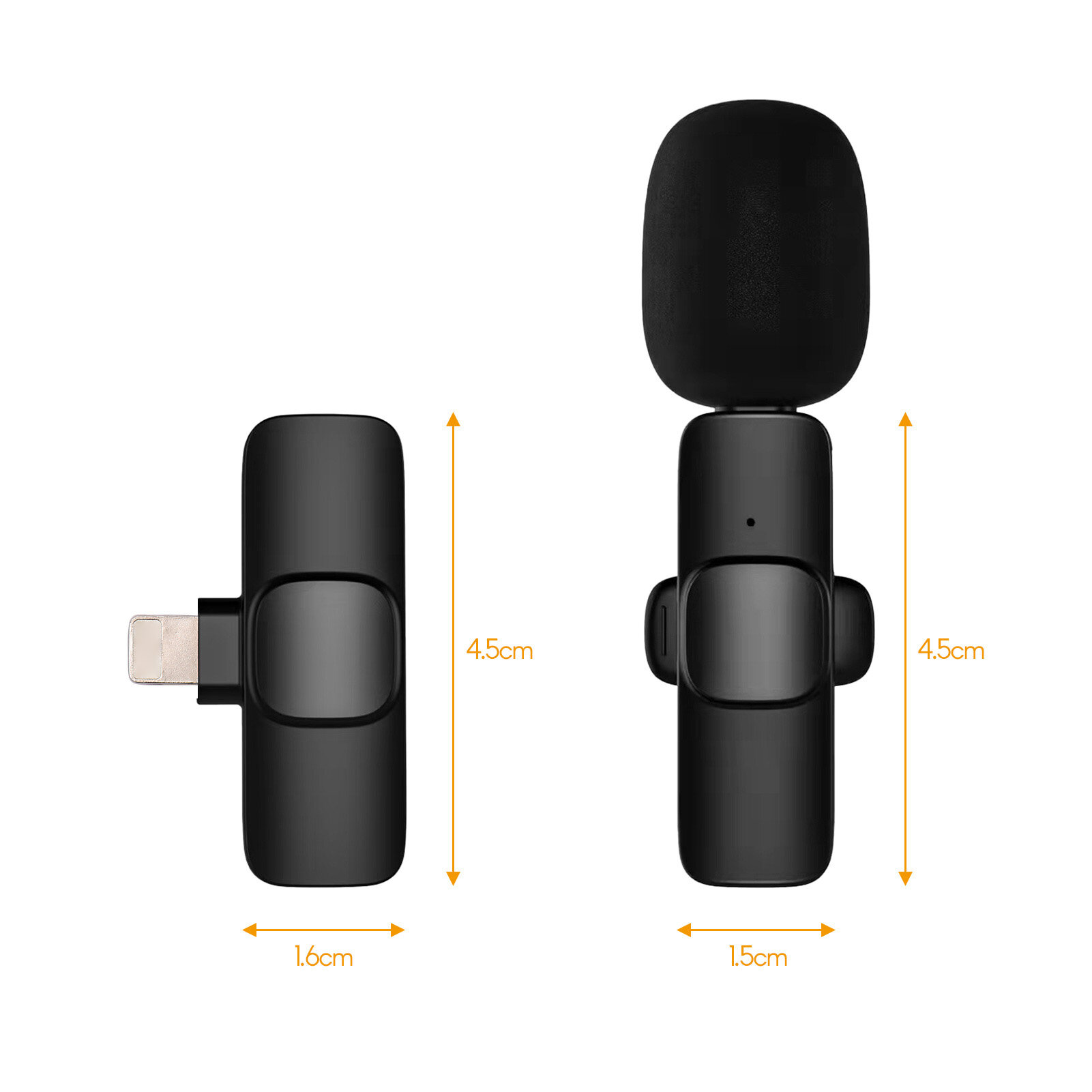 Vieline-Micro Cài Áo Kẹp Không Dây Mini Mic Đa Hướng 2 Đầu Chuyển Đổi 1 Đầu Thu Có Ống Hút Gió Cổng Type-C Thay Thế Cho Điện Thoại Thông Minh Android Trực Tiếp St-ream Phỏng Vấn Ghi Âm Hội Nghị Video Giảng Dạy Trực Tuyến