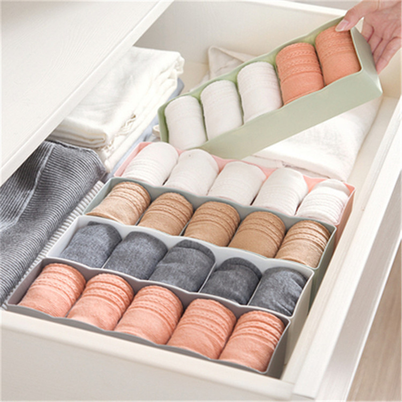 Household Japanese-style 5-grid Multi-purpose Plastic Storage Box Underwear Socks Storage Box Drawer Wardrobe Organizer