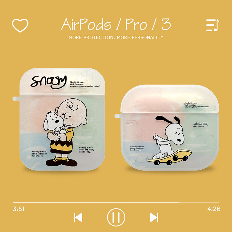 Ins Snoopy Headphone Case TPU Airpod Case For Airpods 1/2/3 Pro Cute Cartoon Case Protective Silicone Soft Case