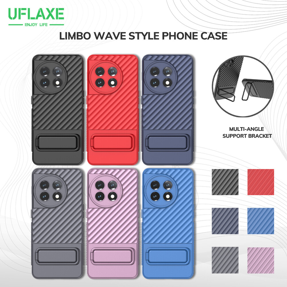 Shockproof Soft Case for OnePlus 11 5G BIBERCAS Full Protection Back Cover Wave Casing with Kickstand