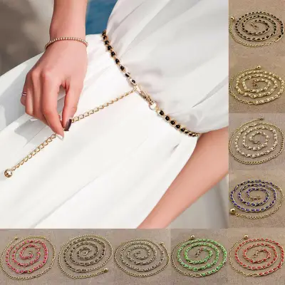 Women Fashion Imitation Pearl Waist Chain Female Olivet Thin Belts Ladies Dress Accessories
