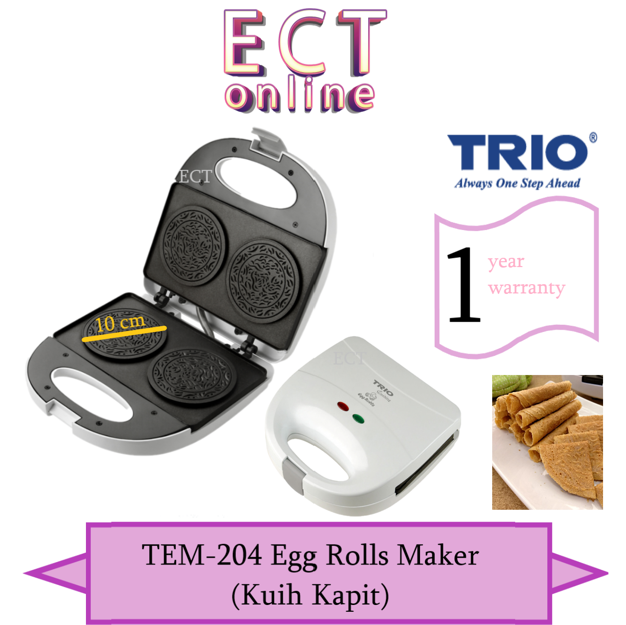 Trio TEM-204 Egg Rolls Maker Kuih Kapit 鸡蛋卷 TEM204 | Lazada