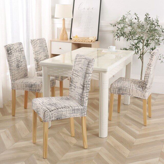 1/2/4/6pcs Stretch Chair Cover Big Elastic Kitchen Chair Cover Dining Seat Cover Removable Slipcovers Restaurant Banquet Hotel