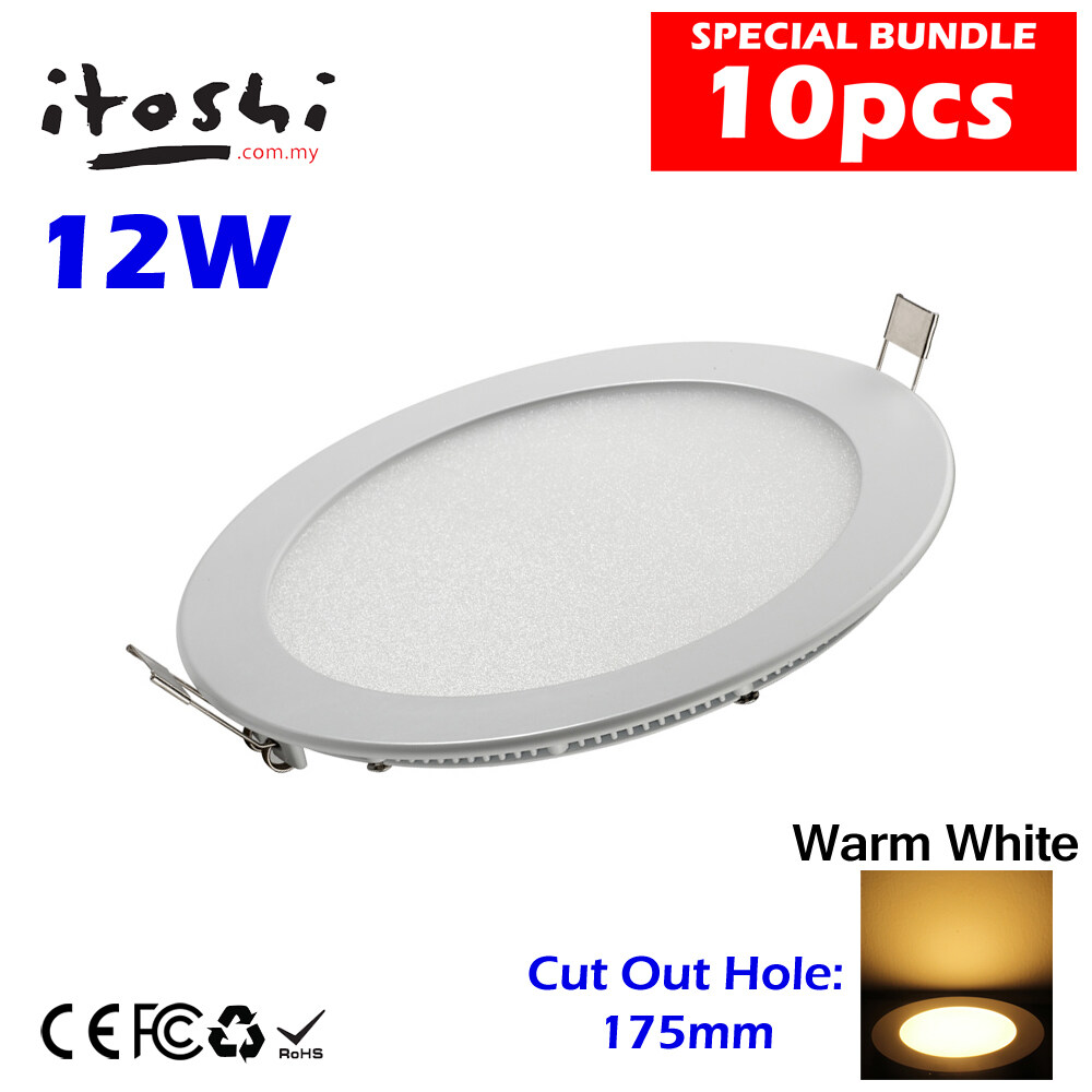 10pcs 12W Led Panel Downlight Round LED Ceiling Recessed ...