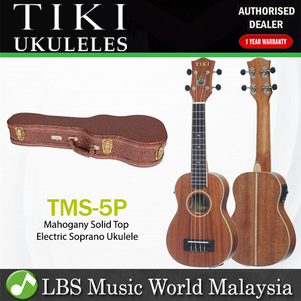 TIKI TMS-5P-NST 5 Series Mahogany Solid Top Electric Soprano Ukulele With Hard Case - Natural Satin (TMS5P) Malaysia