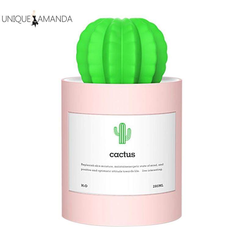 280ml Desktop Air Humidifier Cactus Mini USB Office Home Cute Aromatherapy Mist Maker Oil Diffuser Singapore