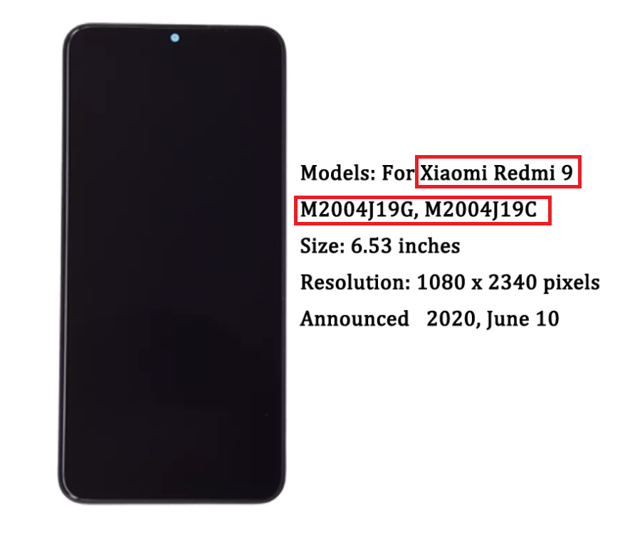LCD gốc với khung cho Xiaomi Redmi 9 Redmi 9A/9C 1 màn hình LCD với Mặt kính màn hình cảm ứng Bộ bảng điều khiển