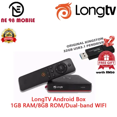 LONGTV Louie Smart Android TVBox dual-band WIFI and Bluetooth (Pre-installed live channels + Latest Apps) IPTV Malaysia Warranty Internet TV