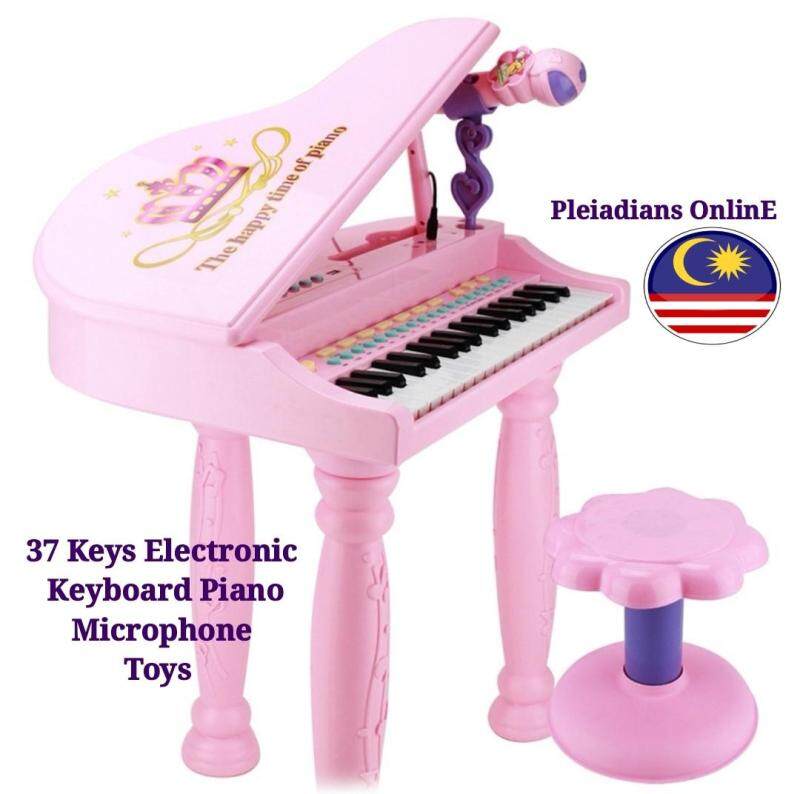 READY STOCK 37 Keys Kids Piano Toys Electronic Keyboard Piano Light Microphone Learning Toys Musical Instrument Malaysia