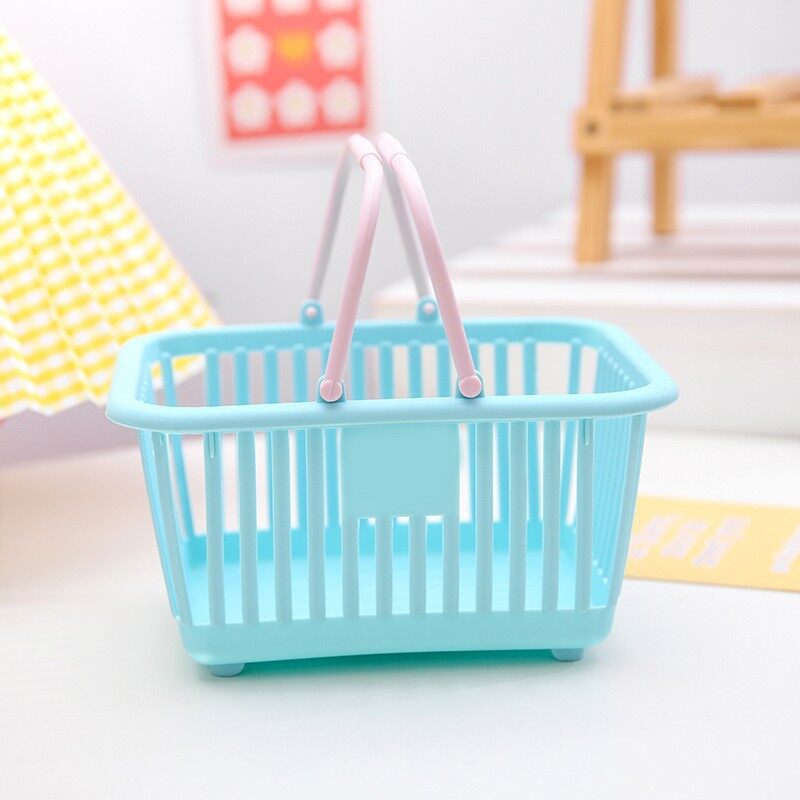 XINLANYASHE shopping basket Multi-purpose storage basket, handle basket, square basket storage basket plastic basket plastic basket box stationery box Basket for storing small items. storage equipment multipurpose basket