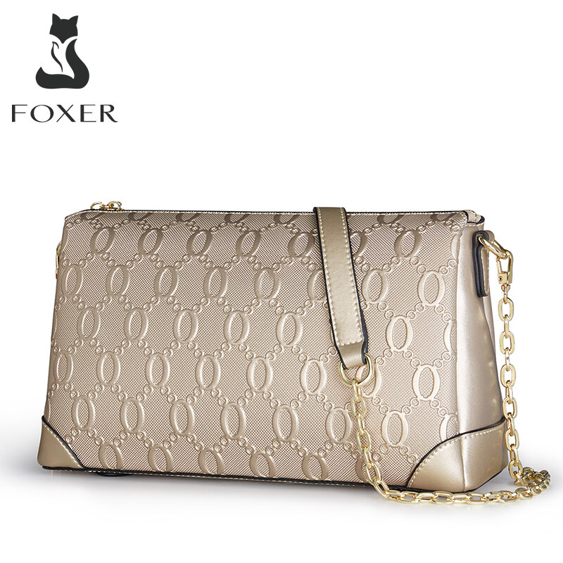 FOXER Women Crossbody Bag Leather Handbag Small Purse Cow Leather Shoulder Bag