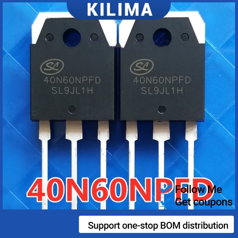 2pcs original transistor mosfet 40n60 40n60npfd 60n60fd1 to-3p 600v 40a igbt for inverter welding machine