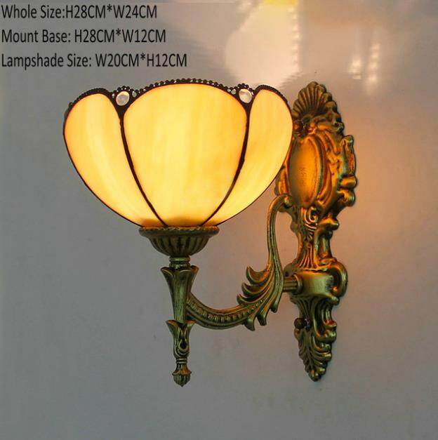 Butterfly Wall Light Vintage Turkish Wall Lamp Bedroom Aisle Corridor Bathroom Stained Glass Lampshade