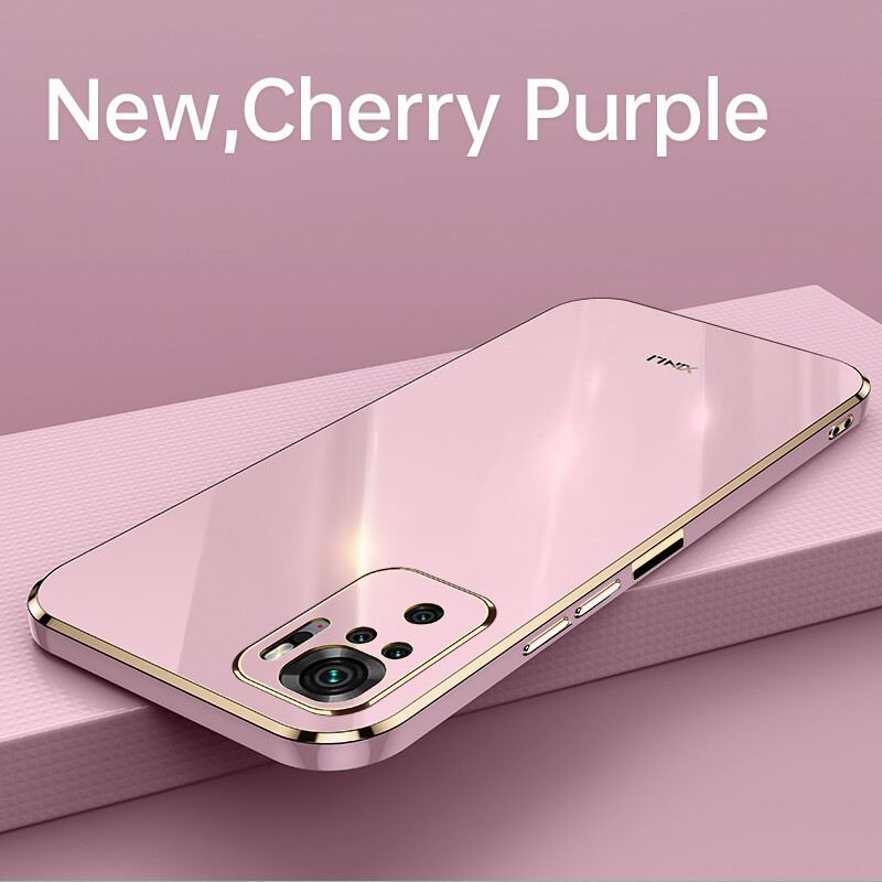 AnDyH Ốp Điện Thoại Mạ Cho Xiaomi Redmi Note 10 10S 4G Ốp Bảo Vệ Máy Ảnh Chính Xác Ốp Viền Thẳng Sang Trọng