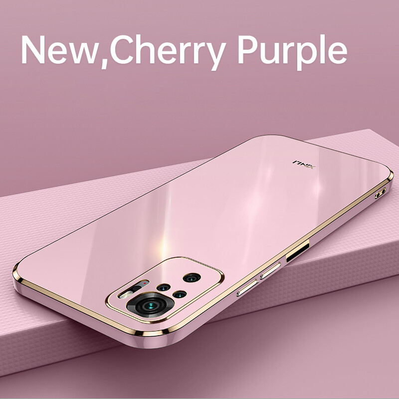 AnDyH Ốp Điện Thoại Mạ Cho Xiaomi Redmi Note 10 10S 4G Ốp Bảo Vệ Máy Ảnh Chính Xác Ốp Viền Thẳng Sang Trọng