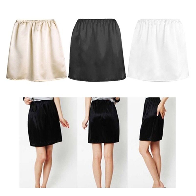 Women Half Slip Underskirt Petticoat Under Dress Mini Skirt Safety Skirt