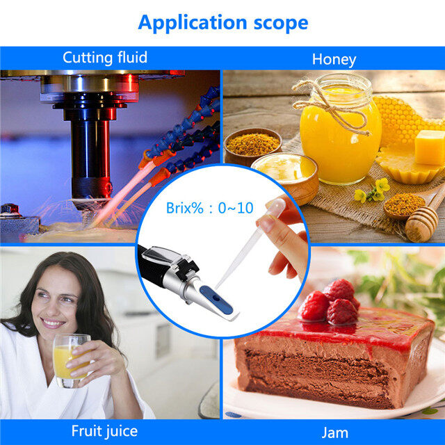 Yieryi Sugar Meter, Sugar Refractometer 0-10% Brix Refractometer for Juice, Liquid, Beverage, Lab