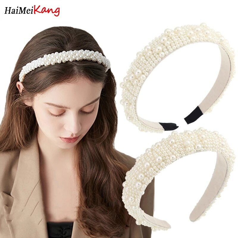 Korean Fashion Pearl Female Hair Band Hoops Headband Ornament Elegant Fairy Hair Accessories