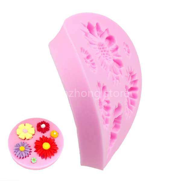 DZS Silicone Fondant Molder Daisy Hình (Hồng)