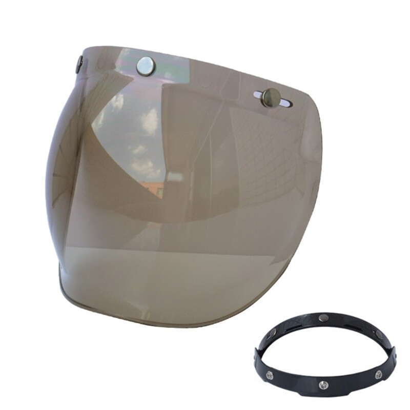 Randy Motorcycle Accessories Motorcycles Helmet Visor Lens Windshield Replacement for 3-snap Vintage Helmet Bubble Visor Lens