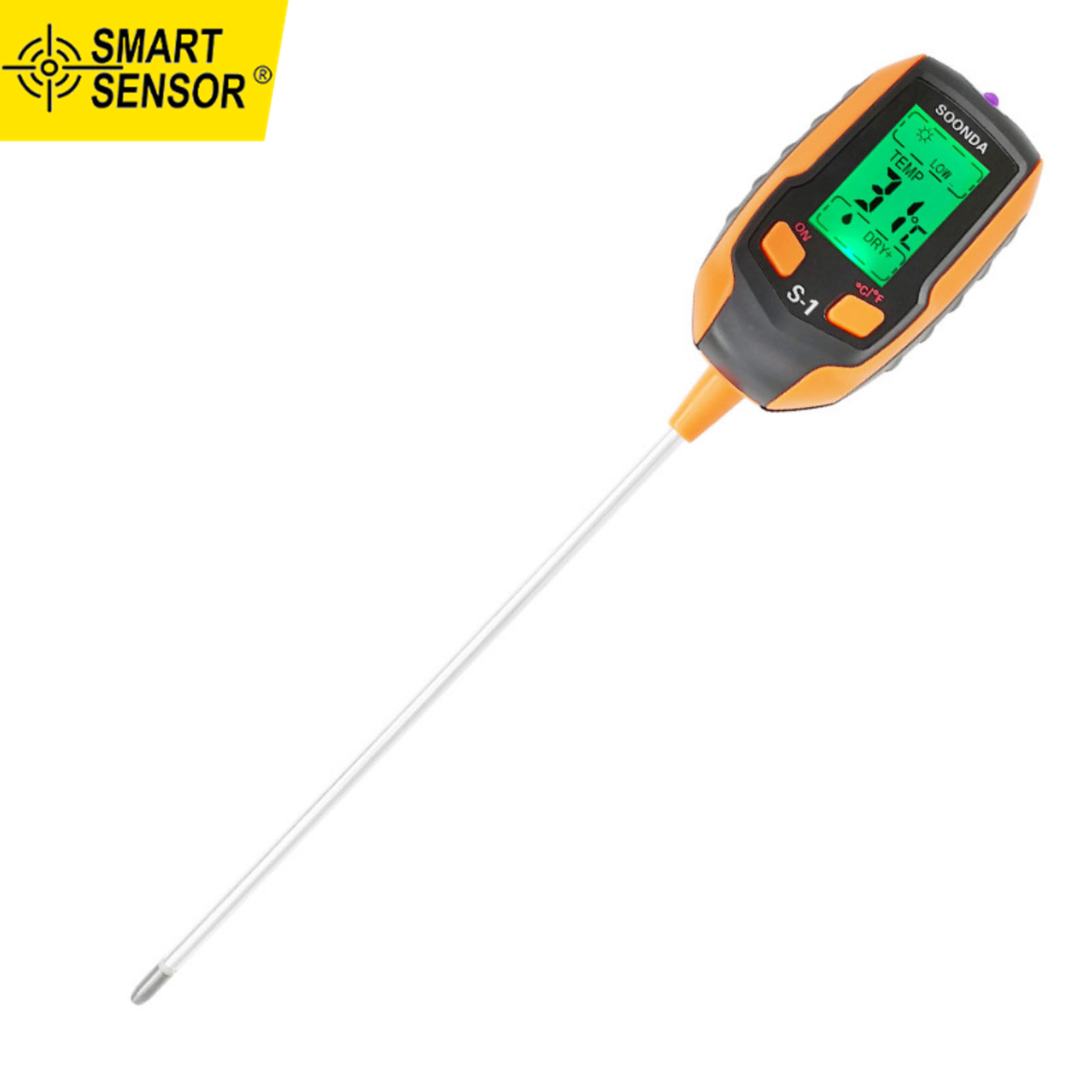 Smart Sensor 4-in-1 Soil Tester Multifunctional Soil Detector Moisture Meter pH Meter Temperature Moisture Sunlight Intensity PH Tester