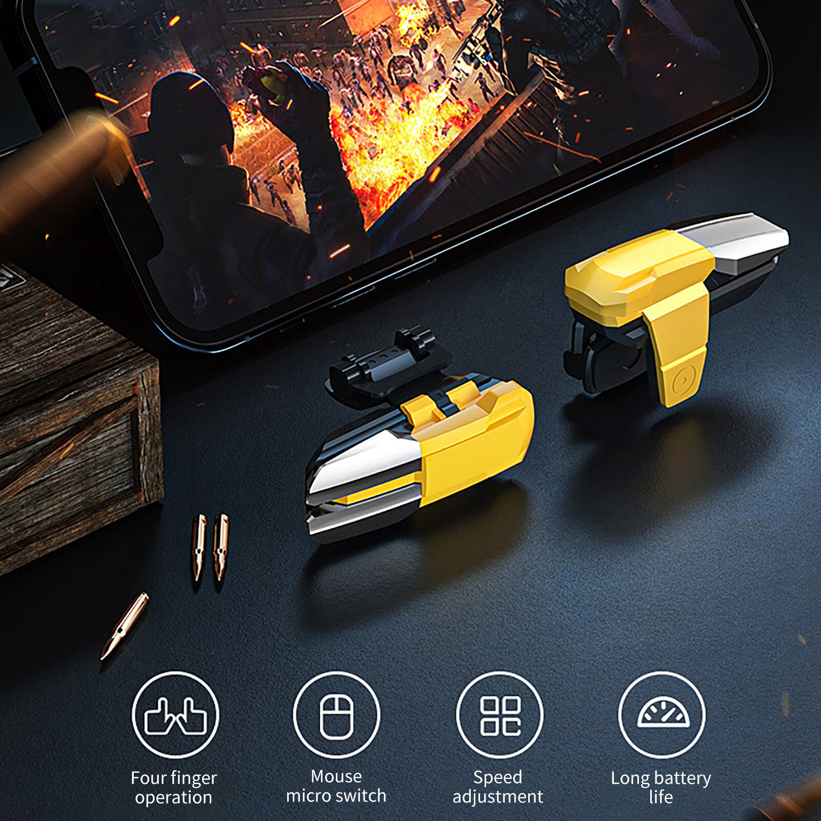 JS27 Game Gamepad Speed Adjustable 56 Shots/S Sensitive External Auxiliary Device Phone Game Controller for Android