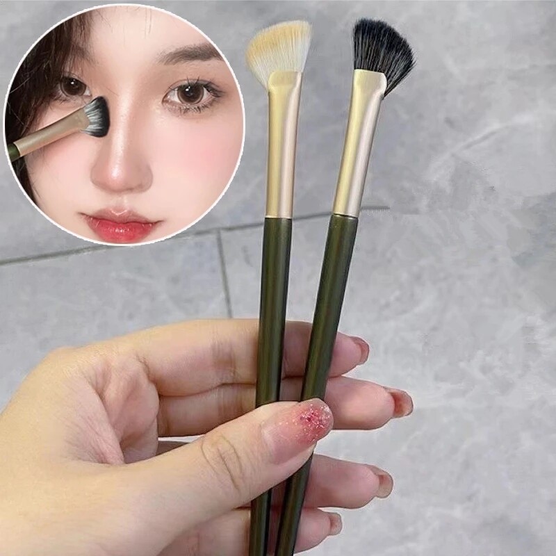 Cọ Trang Điểm Bóng Mũi Cầm Tay Cọ Tạo Khối Nửa Cạnh Góc Cạnh Mềm Dụng Cụ Trang Điểm Phấn Mắt Mũi