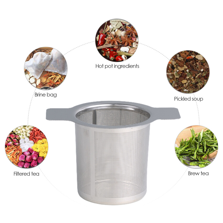 Dụng Cụ Pha Trà Bằng Thép Không Gỉ Dụng Cụ Lọc Trà Lưới Lọc Trà Dụng Cụ Lọc Gia Vị Lá Trà Dụng Cụ Uống Nước Phụ Kiện Nhà Bếp Kẹp Tay Cầm