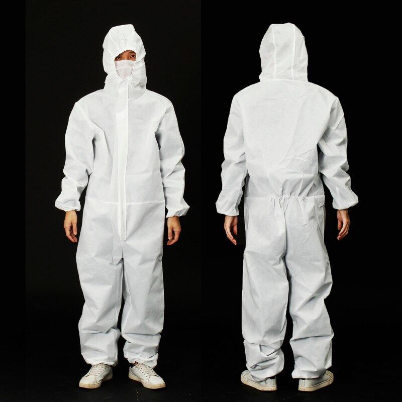 SpotWhite Disposable Protective Suit Safety Clothing Security SMS Dustproof Anti-static Fit for 170cm/180cm height