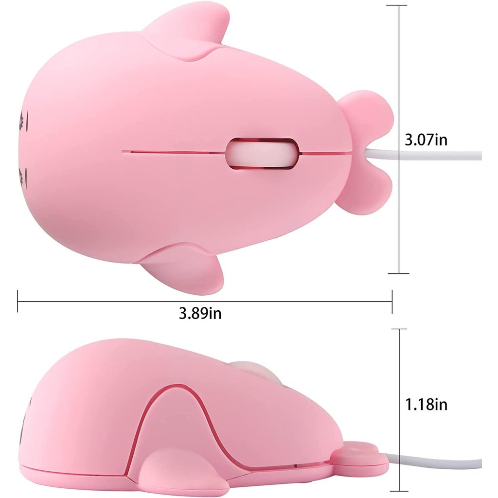 Wired Mouse Cute Animal Dolphin Shape USB Wired Mouse Optical Mice For Desktop PC Laptop Computer