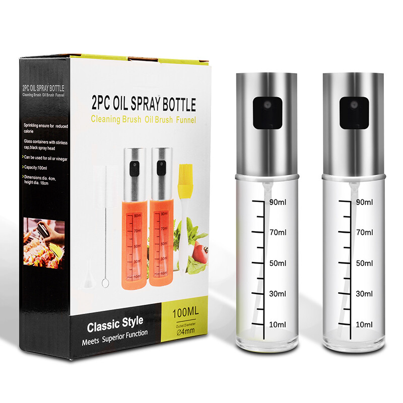 Konco Glass oil Dispenser Oil Storage Bottle scale wash brush oil Brush BBQ Oil Spray Bottle Cooking Baking Vinegar Mist Sprayer Barbecue Spray Bottle Oil Spray Bottle Cooking Baking Vinegar Mist Sprayer Barbecue Spray Bottle funnel gift box