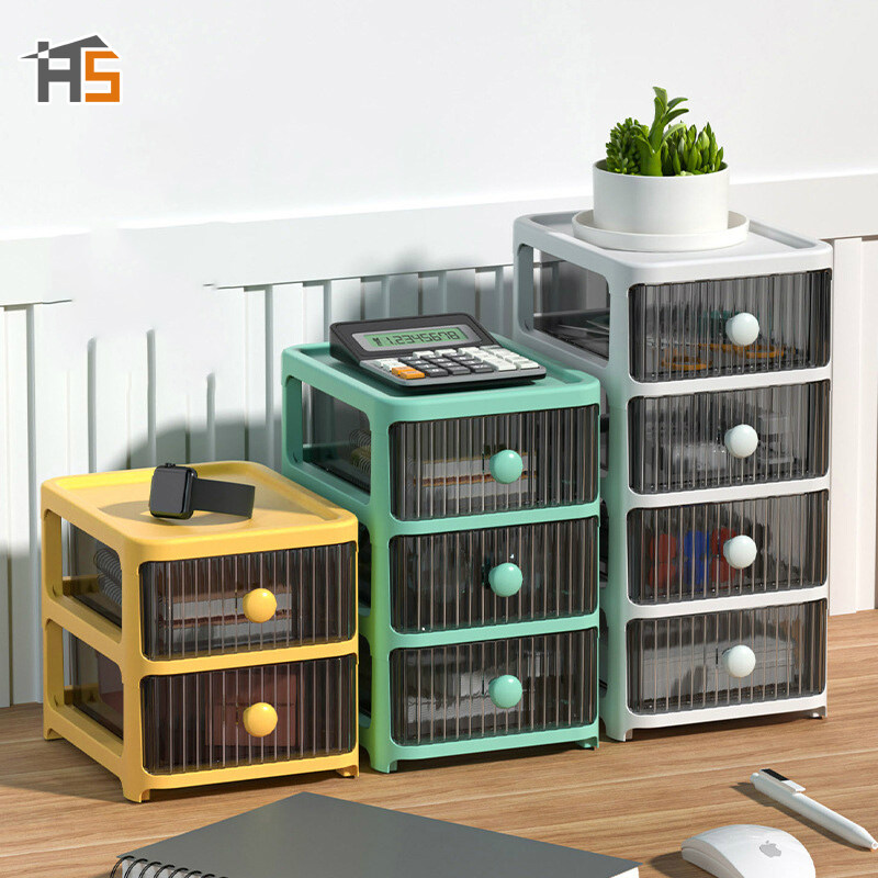 Office desk storage box transparent small drawer storage cabinet student desk stationery sundries finishing storage box