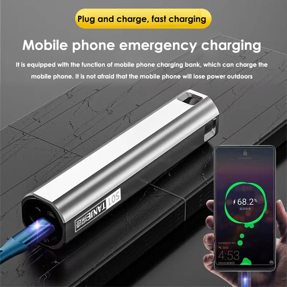 Redwokea Super Bright Flashlight Multi-function Emergency Flashlight Rechargeable USB Waterproof Mini Portable Lamp Outdoor Fishing Camping Supplies