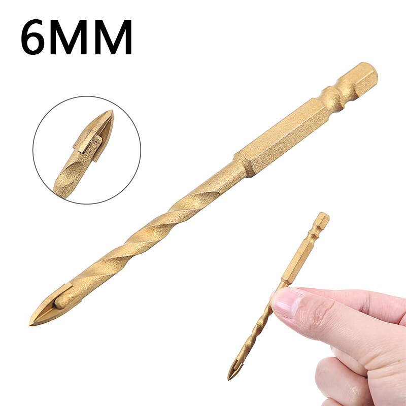 BOKALI 1PCS New Diamond Tipped Drill Bit Set Twist Drill Bits Tile Stone Tools Cross Head