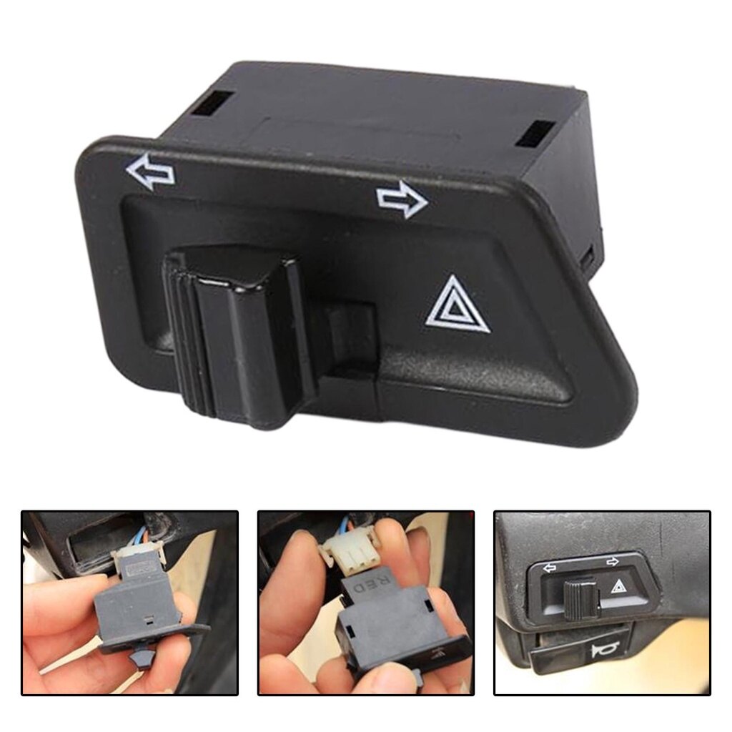 Tín hiệu báo rẽ nút công tắc 3 pin đôi đèn flash nút cho GY6 125cc 150cc Phụ tùng xe tay ga thay thế dễ dàng để cài đặt