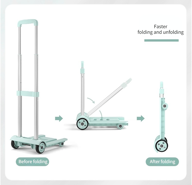 FED【COD】Xe đẩy di động có thể gập lại, xe đẩy gia dụng để chuyển phát nhanh, xe đẩy mua hàng kéo tay nhẹ