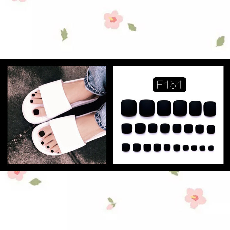 [HCM]Bộ 24 Móng Chân Giả Dáng Vuông Có Nhiều Màu Đẹp Chất Liệu Acrylic Gồm Keo 2G Giá Tốt