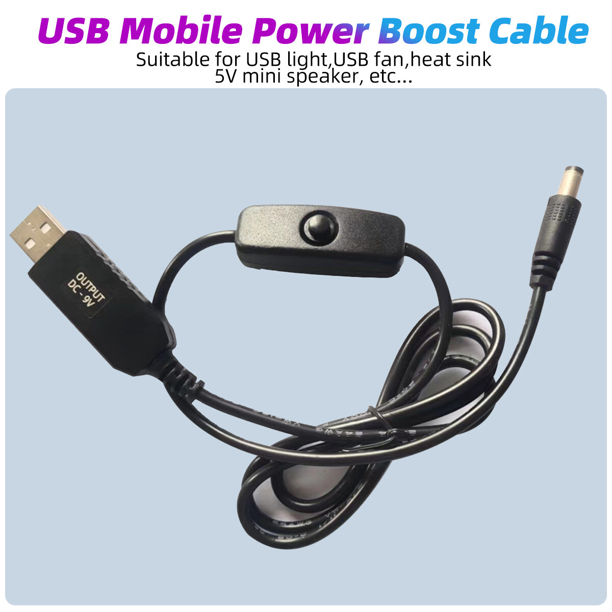 FONKEN Cáp Chuyển Đổi USB 5V Sang 9V/12V Cáp Kết Nối Bộ Định Tuyến Kết Nối Ngân Hàng Điện Cáp Tăng Cường Với Công Tắc Dây Tăng Cường Điện