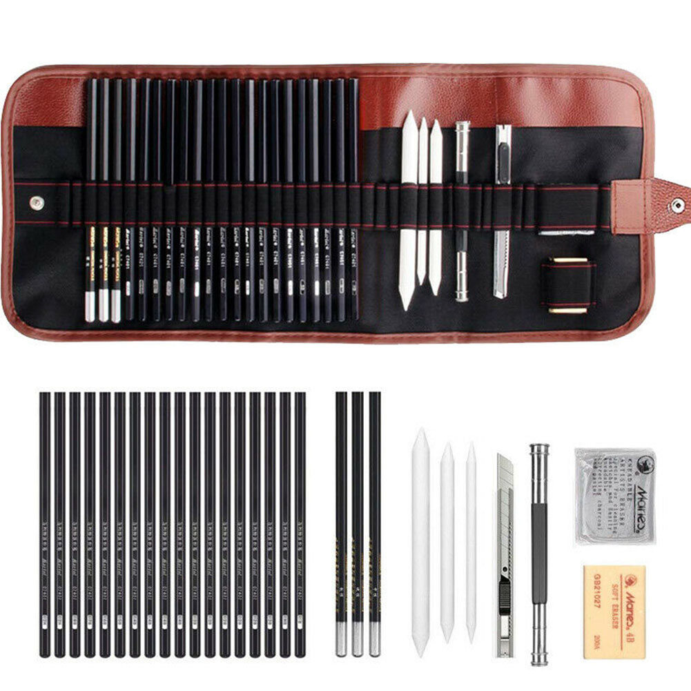 Bộ 29 dụng cụ vẽ phác thảo tranh chì than CMB- INTL