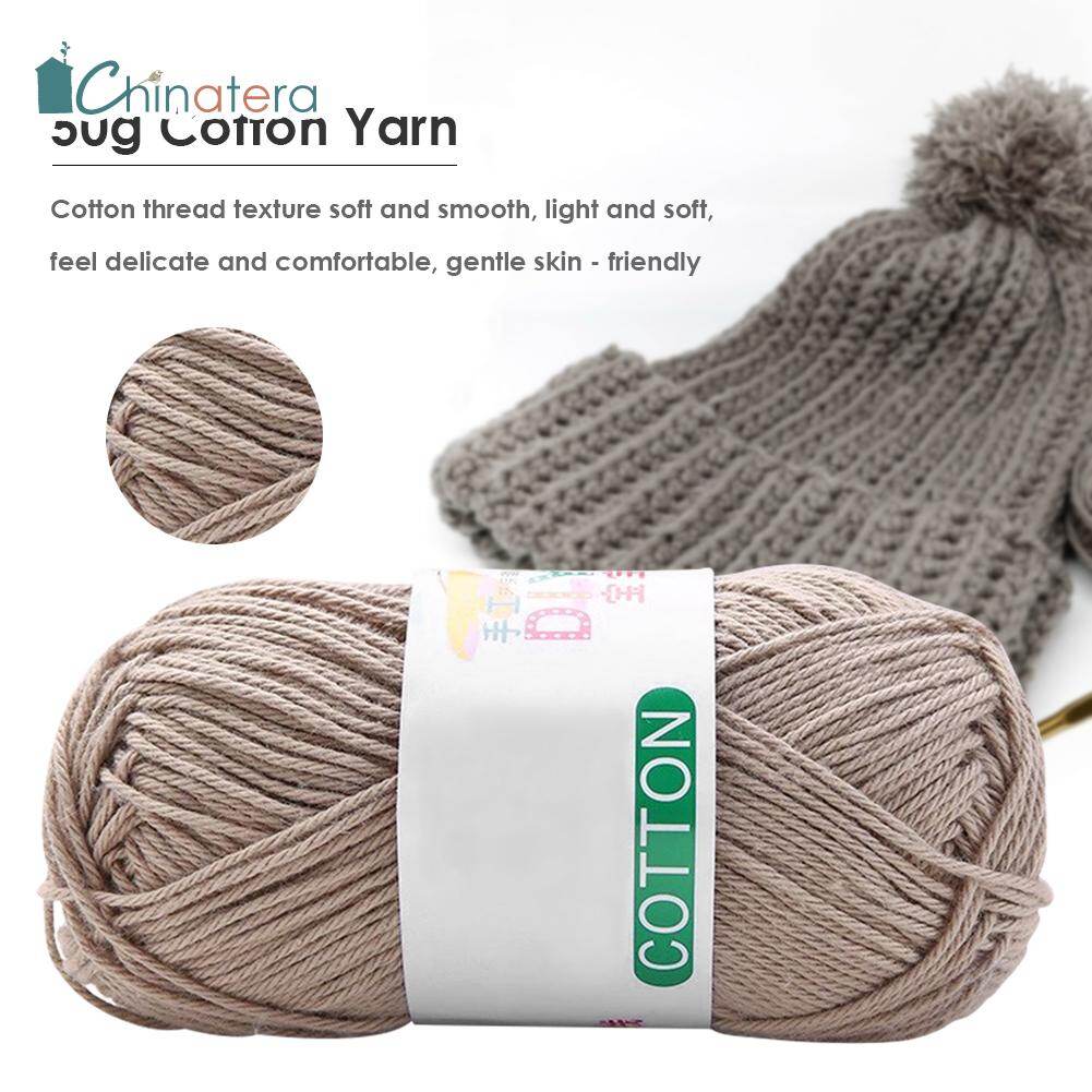 [Chinatera] 120m Solid Color Soft Baby Milk Cotton Yarn Comfortable DIY Scarf Hat Sweater Supplies Hand Crochet Knitting Yarn