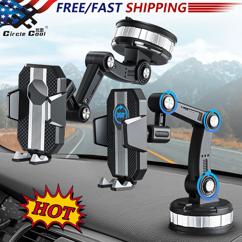 Circle Cool 360-degree Universal Car Dashboard Mobile Phone Mount Holder Stand Center Console Navigation Bracket