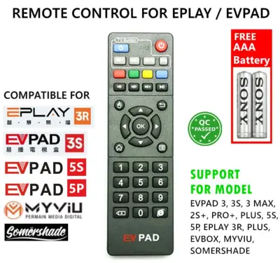 EVPAD Remote Control for EVPAD 3S / 3 / 3Max / 2S / Pro+ / Plus/3 MY McmcSirim