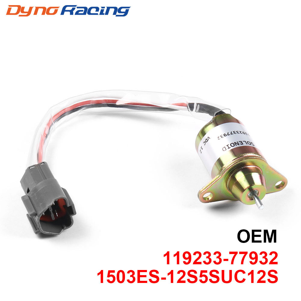 12v fuel shutdown shut off solenold 119233-77932 for yanma for r55-5 r60-5 excavator fuel shutdown shut off solenold