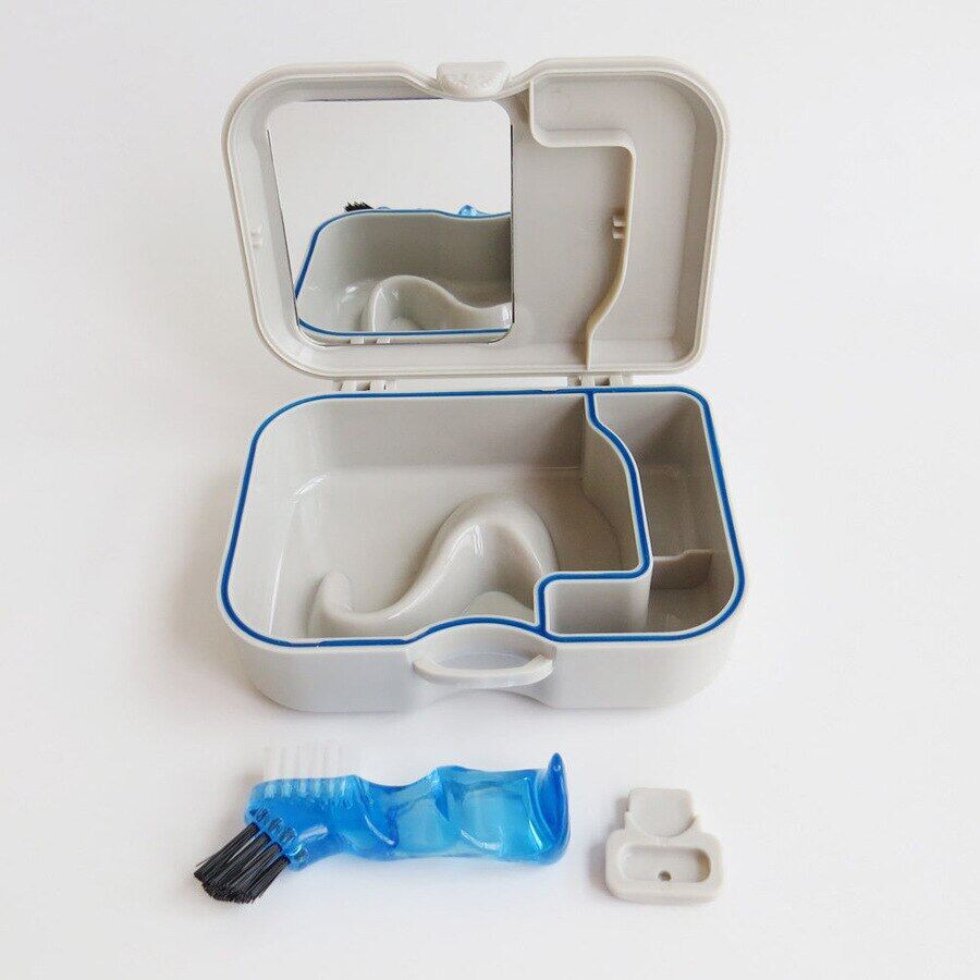 Denture Bath Box Organizer Dental False Teeth Storage Container Cleaning Cases Artificial Tooth Care Oral Hygiene For Elder