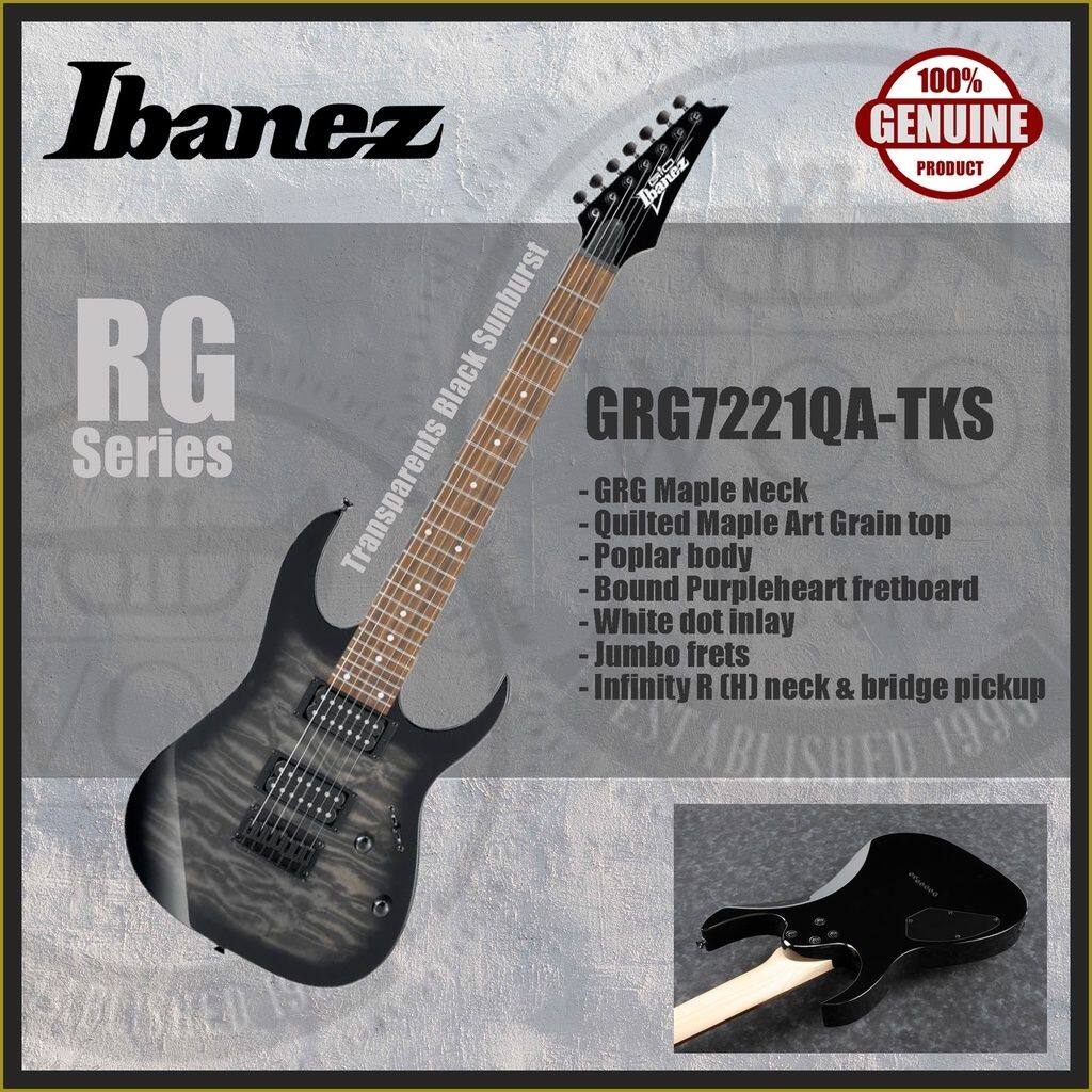 rester Overskrift klimaks Ibanez RG Series GRG7221QA TKS 7 Strings Electric Guitar - Transparent  Black Sunburst | Lazada